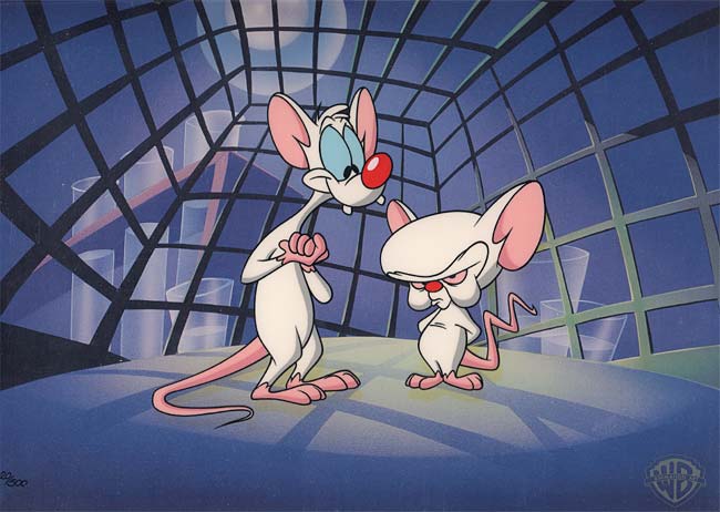 Image of Pinky and The Brain planning to take over the world